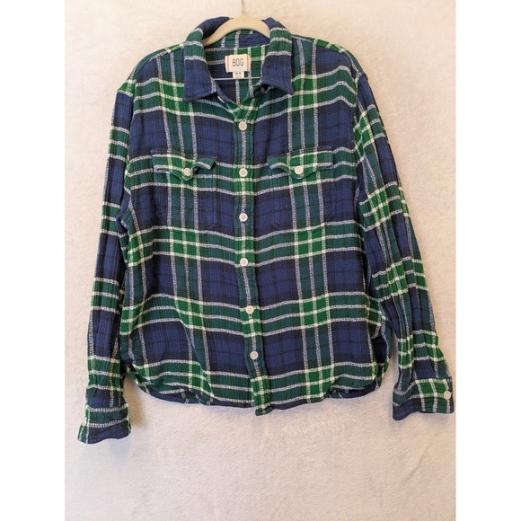 BDG Urban Outfitters Tops - BDG Urban Outfitters Women's Size M Blue Green Plaid Flannel Button Down Shirt